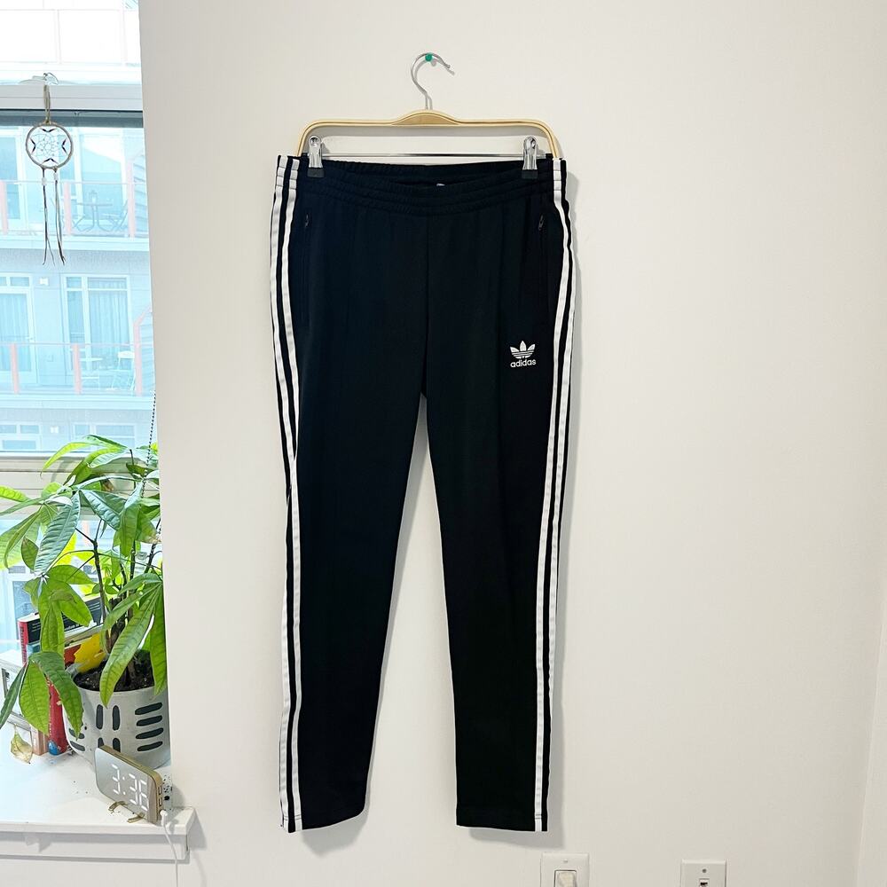 Adidas Black & White Stripe Jogger Sweatpants Size Medium